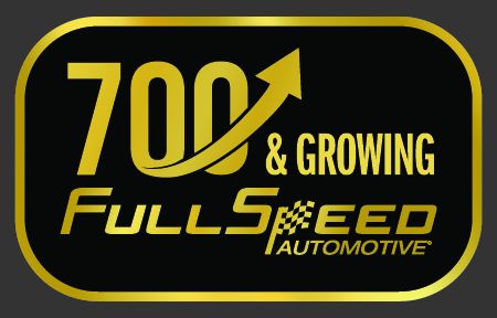 graphic shows "700 & Growing," which celebrates the opening of the 700th FullSpeed Automotive auto center.